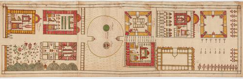 Fifth section of the scroll, depicts Karbala and Najaf, the two major holy Shiite pilgrimage sites in central-south Iraq.