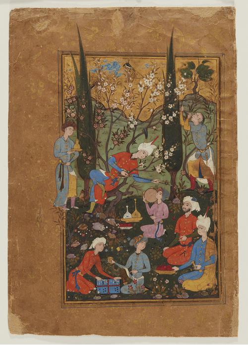 AKM282.87, Folio from a double-page finispiece, Folio from a manuscript of the Collected Works (Divan) of Sultan Ibrahim Mirza (fol.87) , fol.87r
